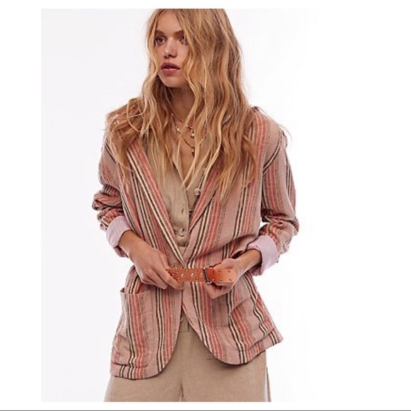 Women's Free People Simply Stripe Blazer - Picture 5 of 8
